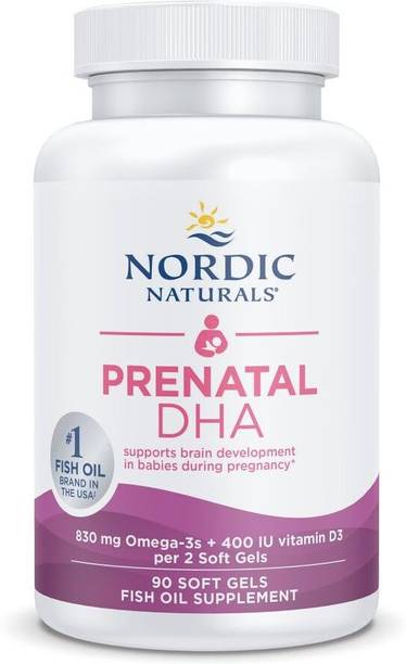 Nordic Naturals Prenatal DHA 830mg Omega-3 + Vitamin D3 400 IU, Unflavored 90 softgel