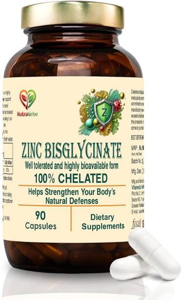 Nutraliebe Zinc Bisglycinate High Absorption Zinc for Immune Support Skin Health & Cellular