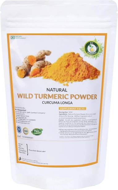 R V Essential Natural Turmeric Powder- Curcuma Longa Wild Turmeric Root Powder Skin Hair