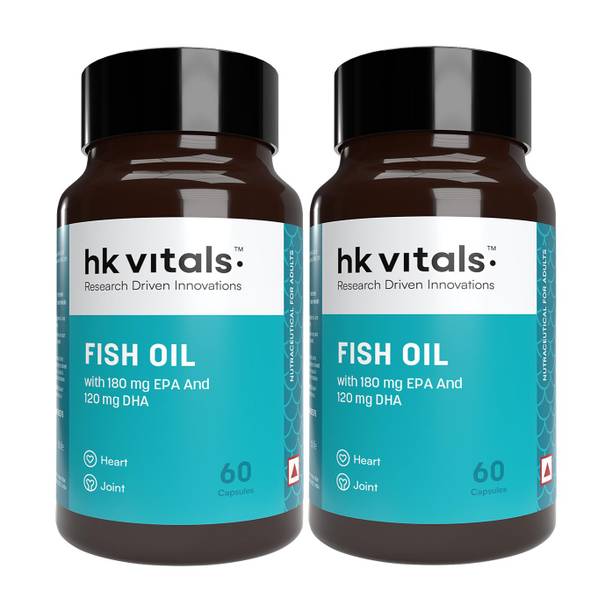 hk vitals Fish Oil | 1000mg Omega 3 with 180mg EPA & 120mg DHA