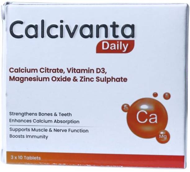 SKINAA Calcivanta Calcium Tablets with Vitamin D3, Magnesium & Zinc