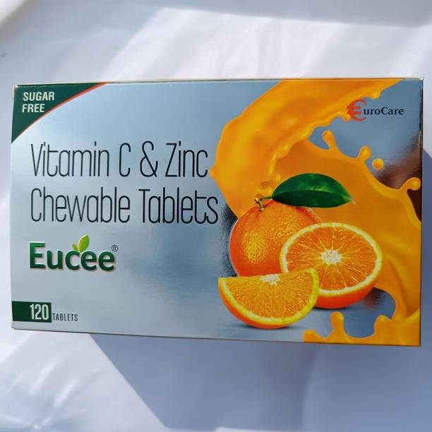 Eucee Vitamin C+ Zinc Chewable 120 tablet Immunity-antioxidant (Orange)
