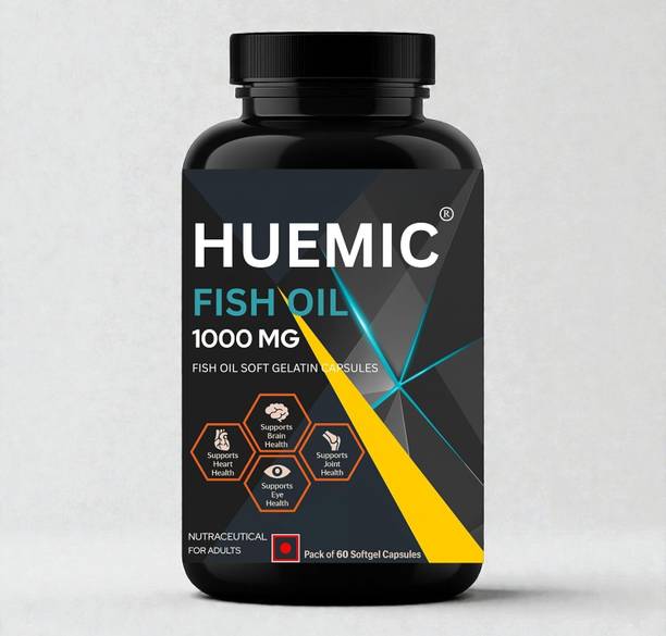 HUEMIC Fish Oil Capsules for Hearth and Bone Health 1000 mg O 4
