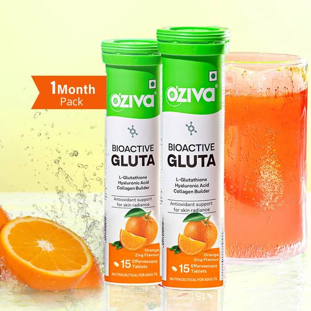 OZiva Bioactive Gluta Fizzy (Orange Zing) To Reduce Pigmentation, 5 Antioxidants
