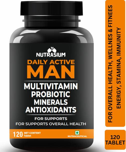 NUTRASIUM Daily Active Man | Multivitamin, Minerals, Antioxidants, Probiotic For Fitness