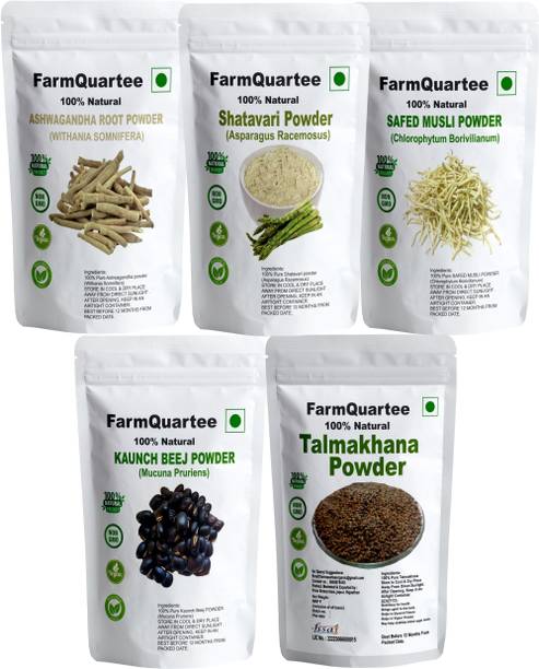 FarmQuartee Fitness kit(Ashwagandha,Shatavari,Safed Musli,Kaunch,Talmakhana Powder)