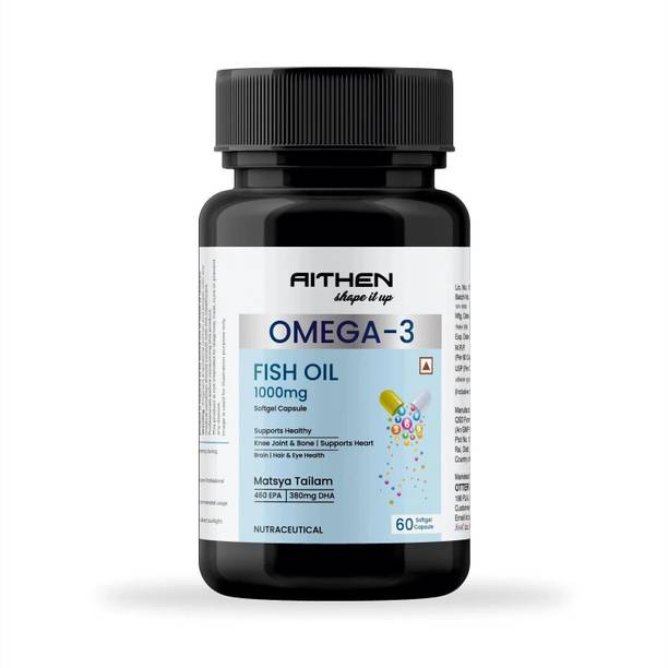 AITHEN Fish Oil 1000 mg omega 3, with 460 mg EPA & 380 mg DHA Supports Brain & Heart�