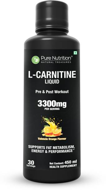 Pure Nutrition L-Carnitine Liquid 3300 mg | Fat Metabolism & Energy Support | Orange Flavor