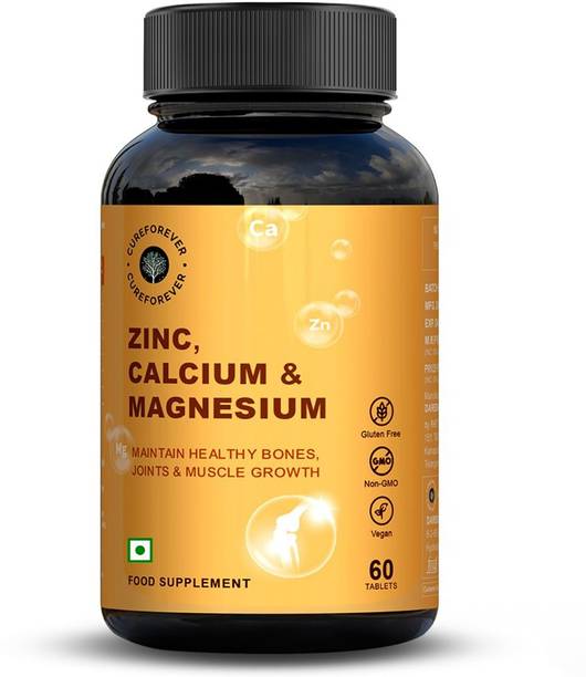 CureForever Calcium Magnesium Zinc-High Absorption Formula for Bone & Joint Health