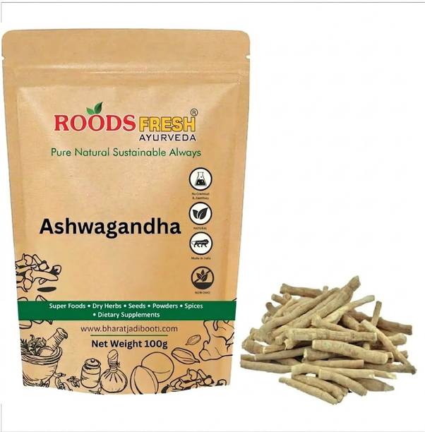 Roods Fresh Ashwagandha Powder 100g Pure & Natural Ayurvedic Asgandh for Stress Relief
