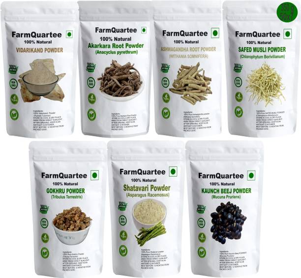 FarmQuartee vidharikand Akarkara Ashwagandha Safed Musli Gokhru Shatavari Kaunch Powder
