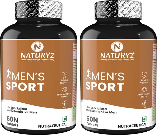 NATURYZ Men's Sport Multivitamin for men With 55 Vital Nutrients & 13 Performance Blends