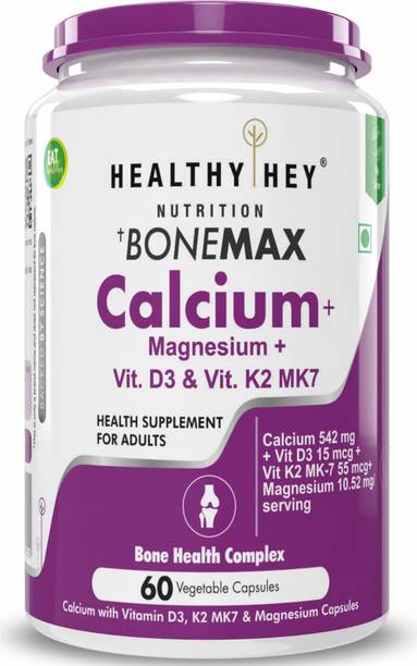 HealthyHey Nutrition Calcium with Magnesium,Vitamin D3 , K2-Mk7 BoneMax Health Complex Capsules