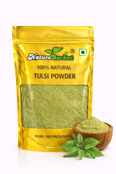 nature bucket Pure Tulsi Patta Powder - 100% Natural Holy Basil Leaf Powder