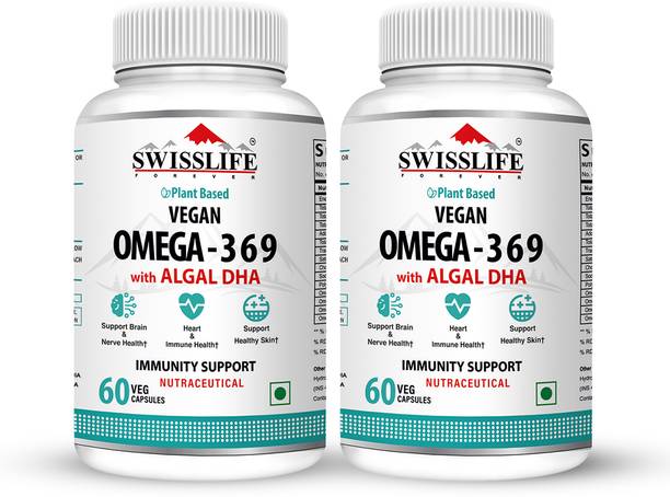 SWISSLIFE FOREVER Vegan Omega 369 With Algal Dha For Heart and Immune Health | Barin & SkinSupport