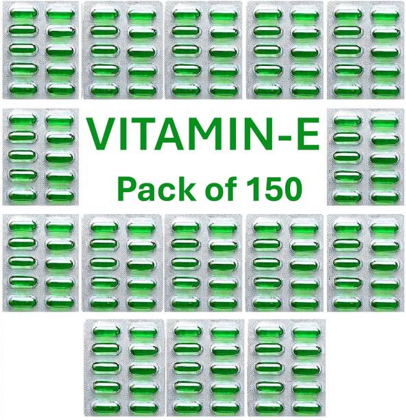 Wellpace Vitamin E (Pack of 150 Capsules) Face Hair Pimple Glowing Skin & Hair care