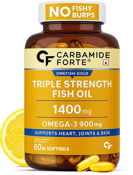 CARBAMIDE FORTE Fish Oil Omega 3 Capsules Triple Strength 1400Mg Fish Oil Capsules