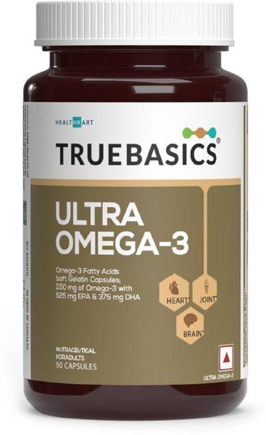 TRUEBASICS Ultra Omega 3 Fish Oil Triple Strength, 525mg EPA, 375mg DHA