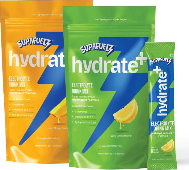 Supafuelz Hydrate+ Kids Mix | 5 Electrolytes + 3 Vitamins | 20 Sachets Hydration Drink