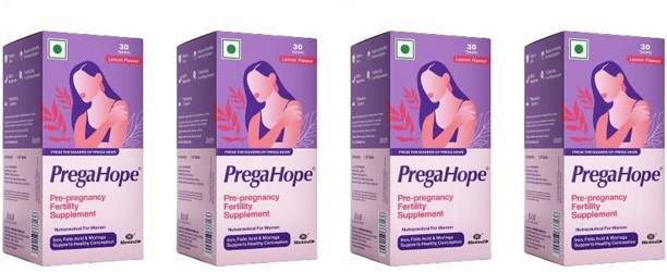 Pregahope Pre-pregnancy Fertility Supplement, Nutraceutical For Women | 30 Tab x Pack of 4
