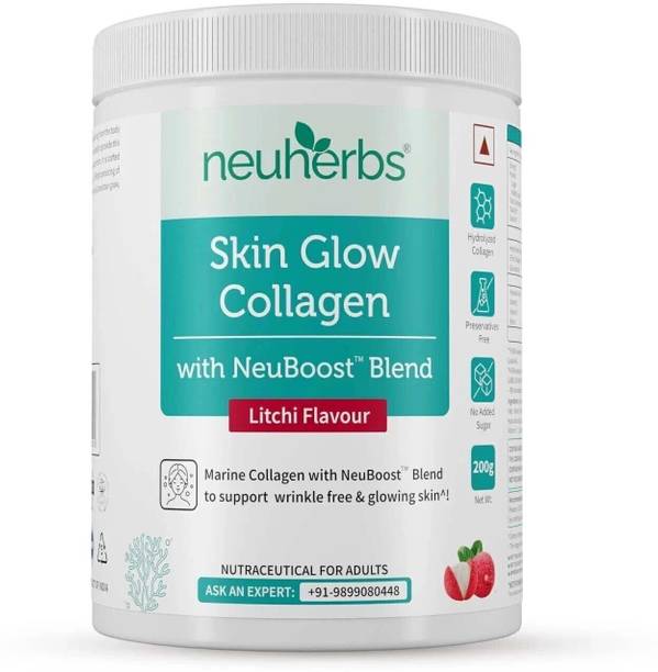 Neuherbs Skin Glow Collagen Powder with Biotin, Vit C & E for Beauty & Radiance, Litchi