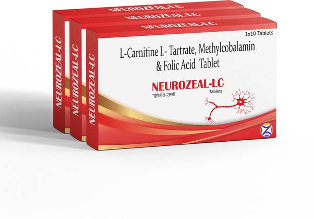 Zeal Pharmacure L-Carnitine L-Tartrate, Methylcobalamin(B12) & Folic Acid | Neurozeal-LC