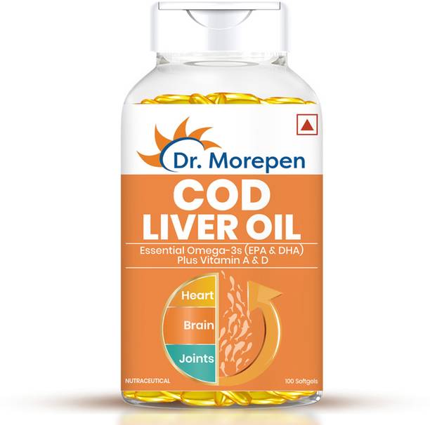 Dr. Morepen COD Liver Oil Capsule with Omega 3 Help Reduce Joint Pain & Support Heart Health
