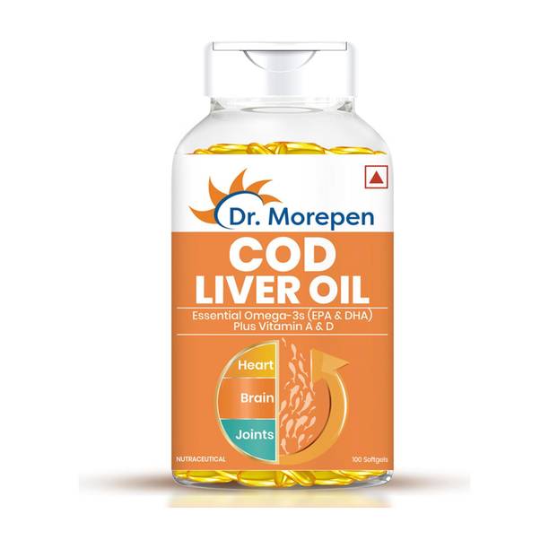 Dr. Morepen COD Liver Oil Capsule with Omega 3 Help Reduce Joint Pain & Support Heart Health