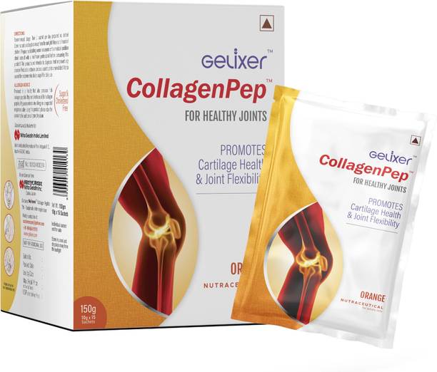 Gelixer CollagenPep (Orange) Japanese Bovine Collagen for Joint pain -10gm X15 Sachets