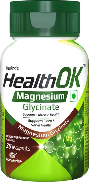 Health Ok Magnesium Glycinate Supplements for Muscle Recovery & Nerve Health