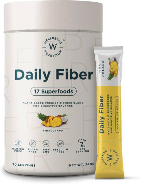 Wellbeing Nutrition Organic Daily Fiber For Weight loss & Blood Sugar Control Pina Colada Flavor