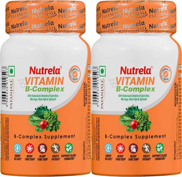 NUTRELA Vitamin B Complex Tablet with B12, Moringa & Spirulina for Energy & Immunity