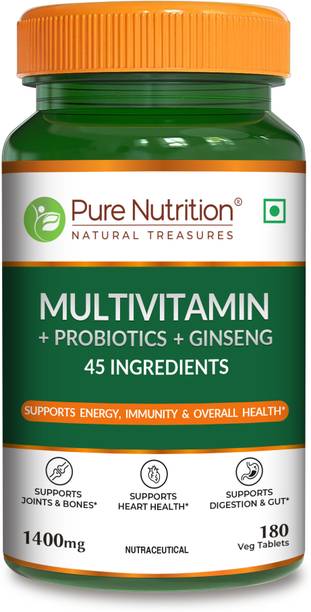 Pure Nutrition Multivitamin with Probiotics & Ginseng | Supports Energy, Heart & Digestion