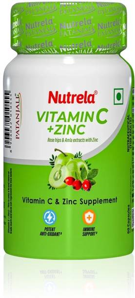 NUTRELA VITAMIN C +ZINC WITH ROSE HIPS & AMLA EXTACTS WITH ZINC PACK OF 2X60N CAPSULE