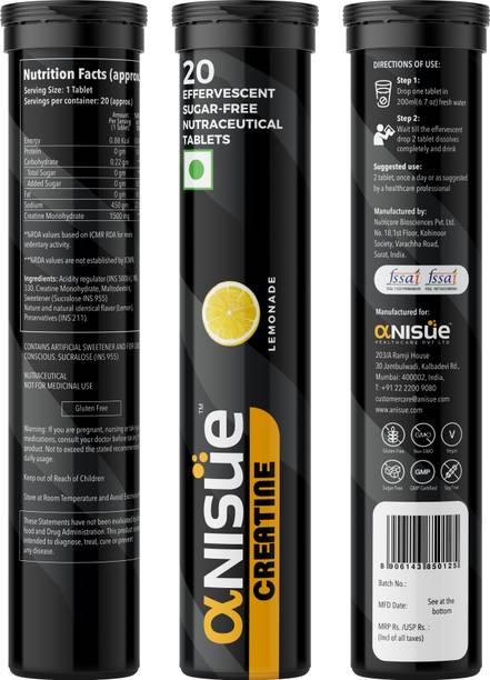 Anisue Healthcare Monohydrate Effervescent Tablets Healthy Muscle Performance