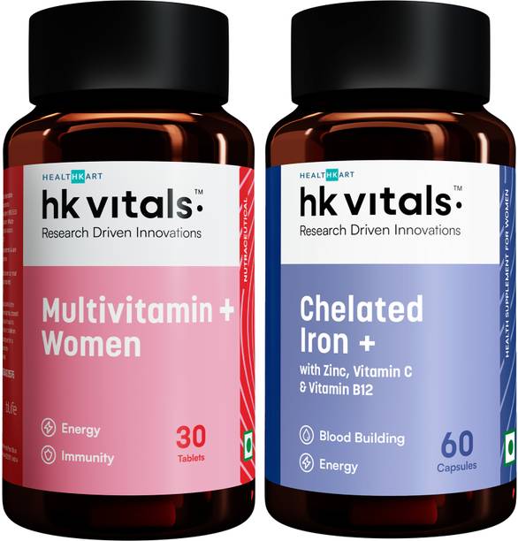 HEALTHKART hk vitals Multivitamin+Women (30 Tablets) with Chelated Iron+