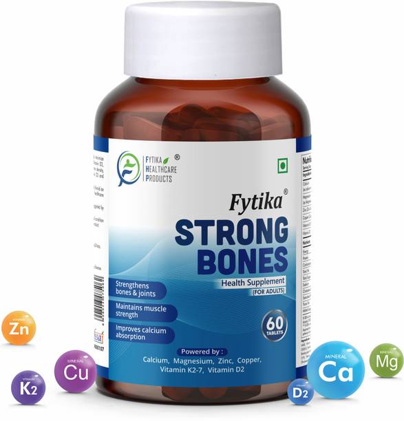 FYTIKA HEALTHCARE PRODUCTS Strong Bones | Calcium 1000mg + Vitamin D3 400IU with Zinc,Coper & Vitamin K2