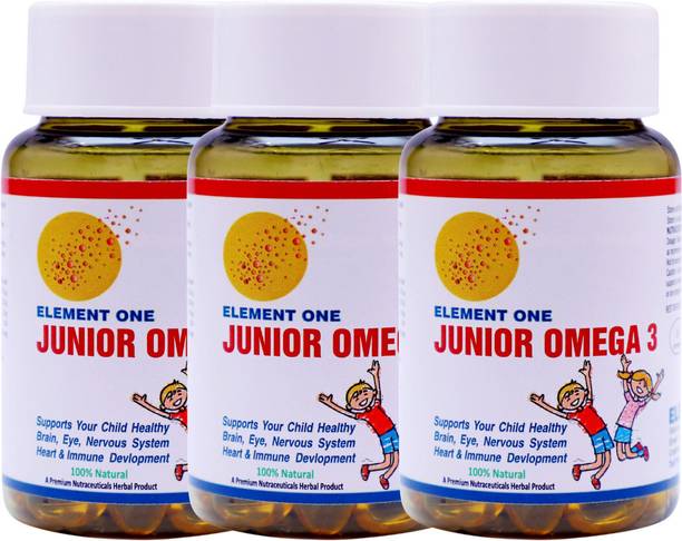 ELEMENT ONE Junior Omega 3 Deep Sea Fatty Acid EPA & DHA improve Active Brain Eye Heart