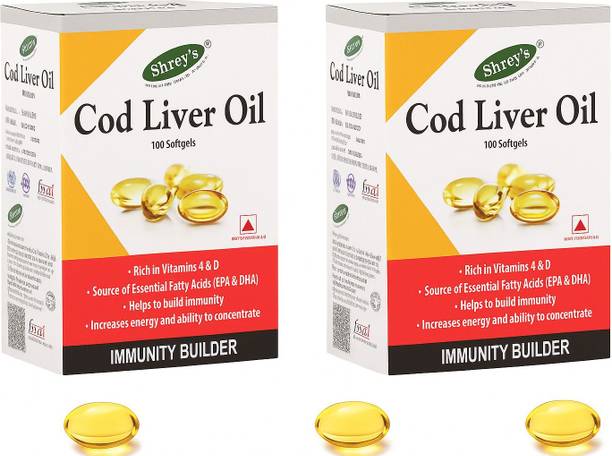 Shrey's Cod Liver Oil Softgels With Vitamin A & D | EPA & DHA Heart Health & Joints