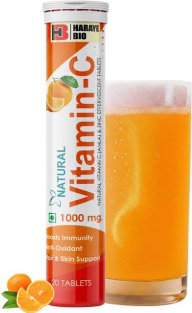 harayebio Vitamin C Zinc Effervescent Tablets Natural Amla Extract for Strong Immunity