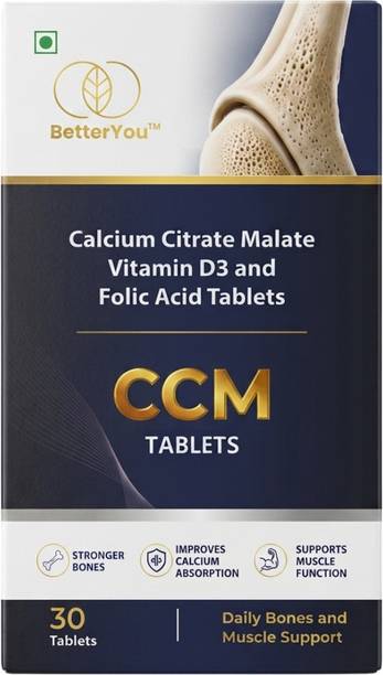 BetterYou Calcium Tablets with Vitamin D3 & Folic Acid for Bone Strength and Support