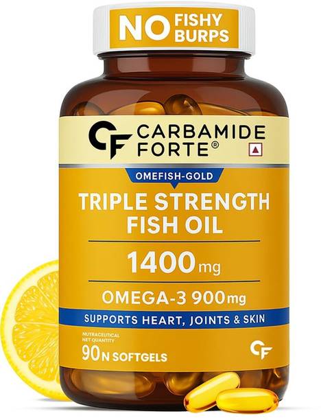 CARBAMIDE FORTE Triple Strength Fish Oil Omega 3 Capsules 1400mg for Heart & Joint Health