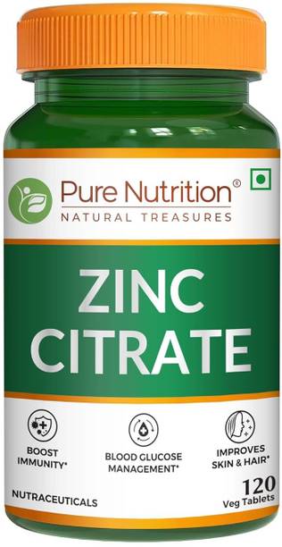 Pure Nutrition Zinc Cirate Blood Glucose Management, Zinc supports immune health, skin repair