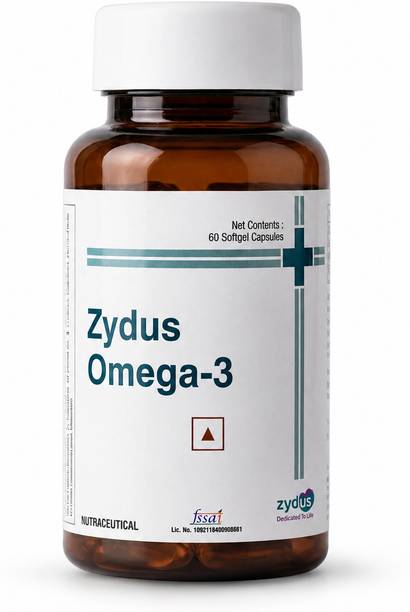 ZYDUS Omega 3 Fish Oil 1000mg | 180mg EPA & 120mg DHA | Heart, Brain, Joint Health