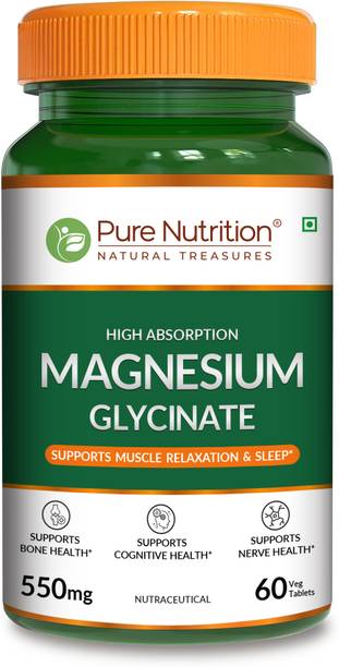 Pure Nutrition Magnesium Glycinate 550mg Tablets – High Absorption Magnesium