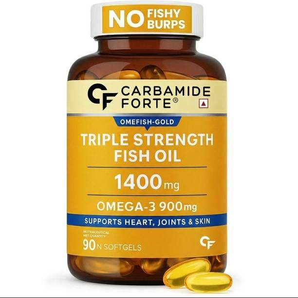 CARBAMIDE FORTE Triple Strength Fish Oil Omega 3 Capsules 1400mg for Heart & Joint Health