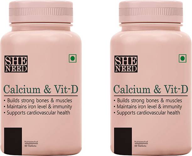 SheNeed Calcium and Vit-D Supplement-60 Capsules (Pack of 2)