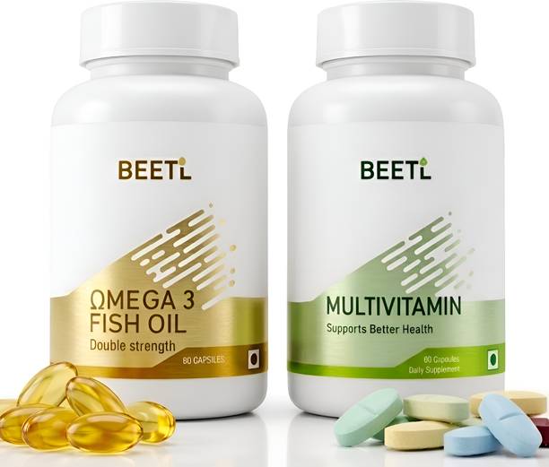 BEETL Multivitamin & Omega 3 1000mg Fish Oil tablet combo