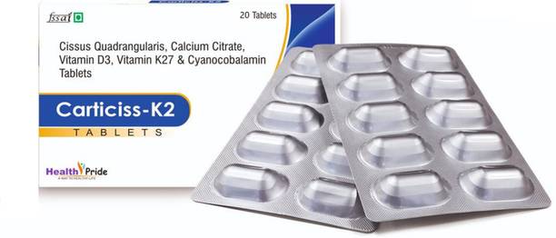 HEALTHPRIDE Cissus Quadrangularis, Calcium Citrate, Vitamin D3, Vitamin K27 & Cyanocobalamin