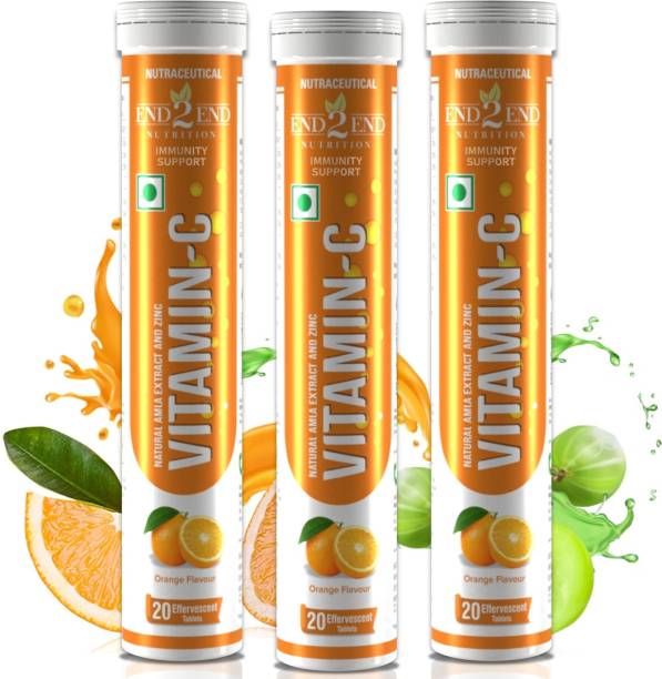 End2End Nutrition Vitamin C Amla Extract 1000mg Effervescent tablets Boost Immunity & Skin Health
